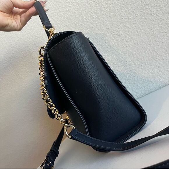 MICHAEL KORS Blue Selma Mercer Raven Bedford Chain Satchel Crossbody - Picture 5 of 13